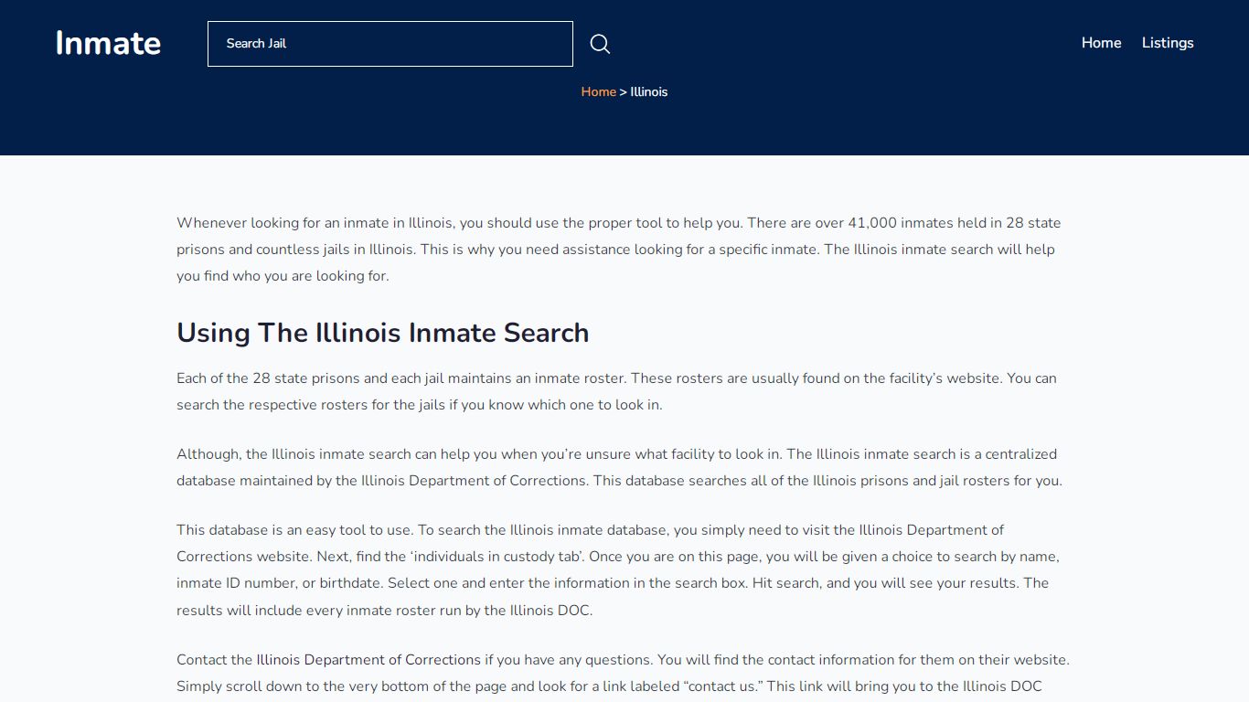 Illinois Inmate Search | Archives | InmateID